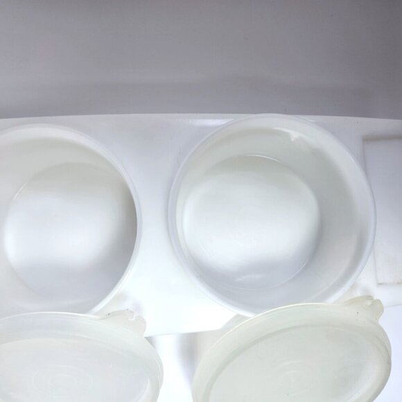 Tupperware Condiment Relish Caddy Container #732 White with Lids Vintage - Picture 4 of 8